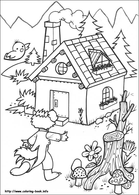 The three little pigs coloring picture